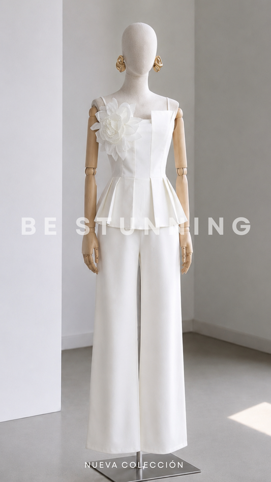 Top Fleur Blanco