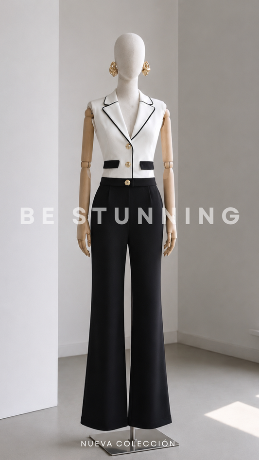 Conjunto Riviera Blanco y Negro