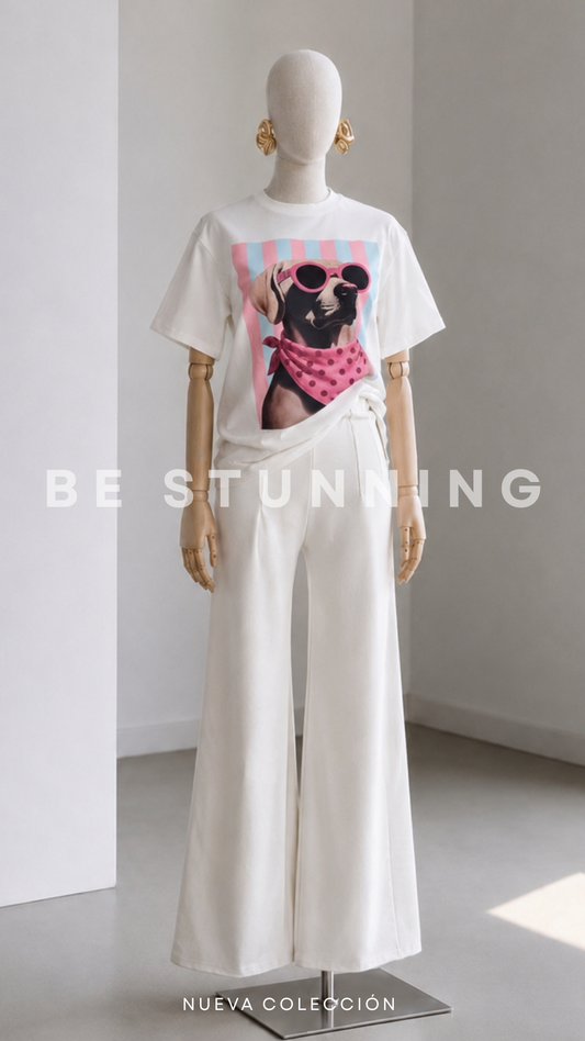 Camiseta Pop Dog Blanca